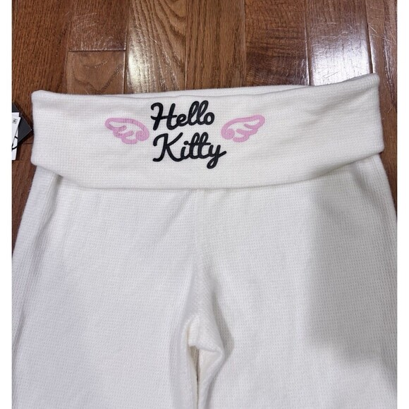 Grayson Threads Juniors Hello Kitty Cozy Waffle Knit Foldover Waist Pants XL NEW - Picture 6 of 7